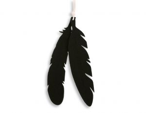 Decorative felt feathers 2pcs - black